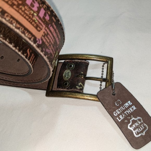 36"-38" Vera Pelle (Genuine Leather) Graffiti Belt - Picture 3 of 9